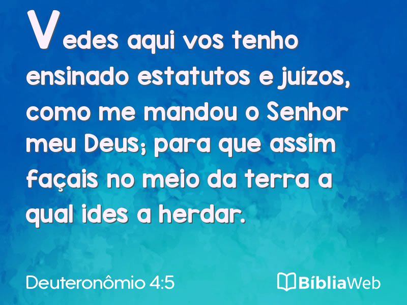 Deuteronômio 4:5 em imagem para compartilhar