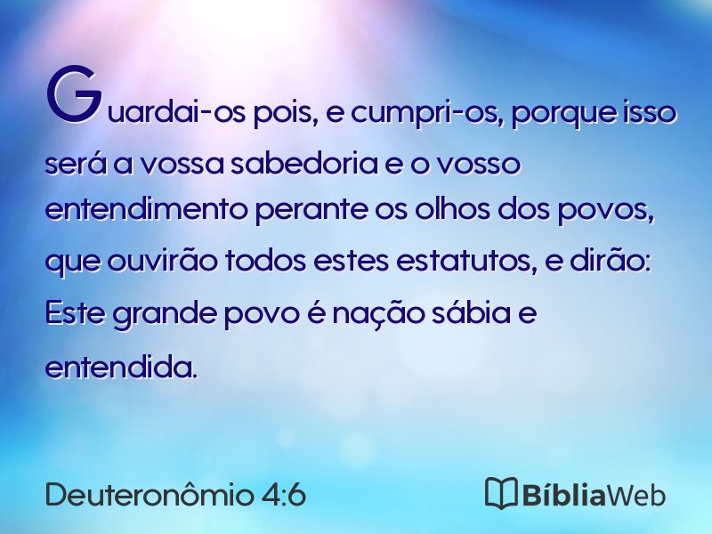 Deuteronômio 4:6 em imagem para compartilhar