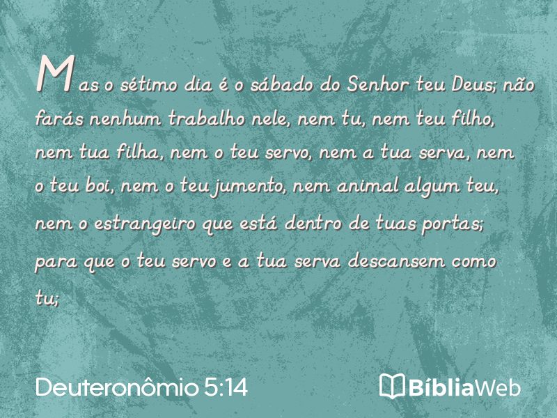 Deuteronômio 5:14 em imagem para compartilhar