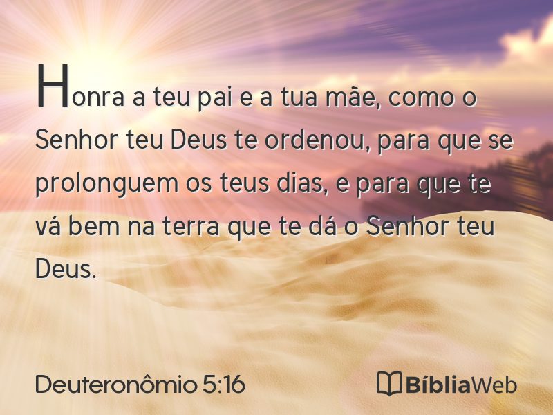 Deuteronômio 5:16 em imagem para compartilhar
