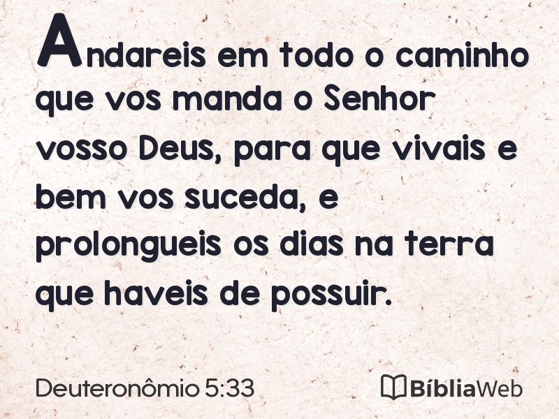 Deuteronômio 5:33 em imagem para compartilhar