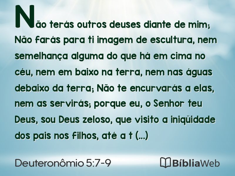 Deuteronômio 5:7-9 em imagem para compartilhar