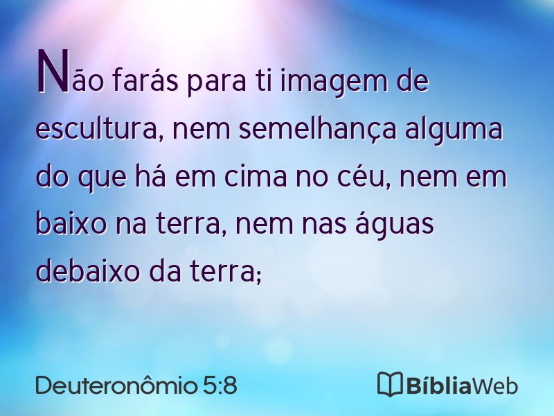 Deuteronômio 5:8 em imagem para compartilhar