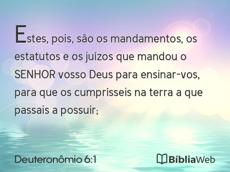 Deuteronômio 6:1 em imagem para compartilhar