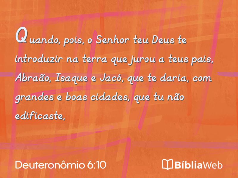 Deuteronômio 6:10 em imagem para compartilhar
