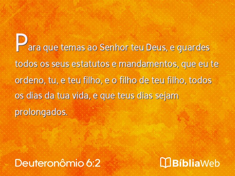 Deuteronômio 6:2 em imagem para compartilhar