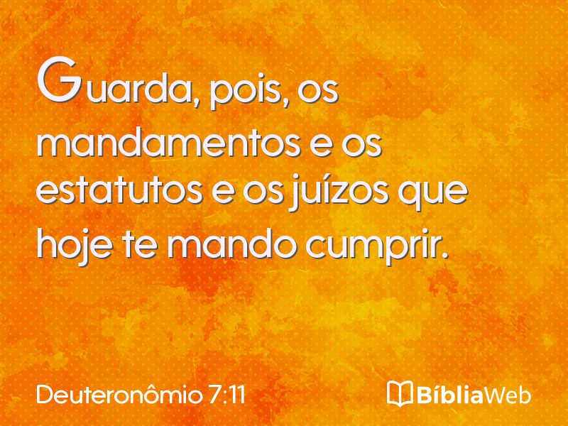 Deuteronômio 7:11 em imagem para compartilhar