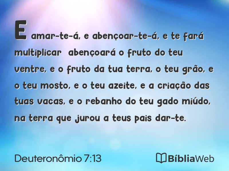 Deuteronômio 7:13 em imagem para compartilhar