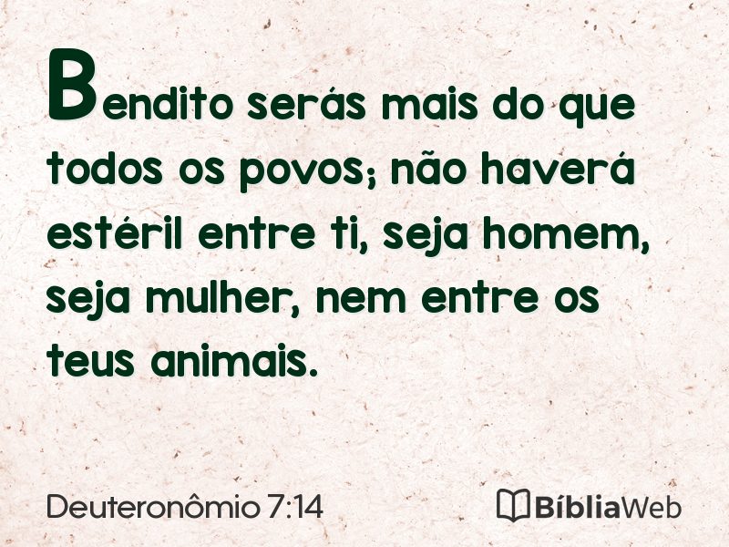 Deuteronômio 7:14 em imagem para compartilhar