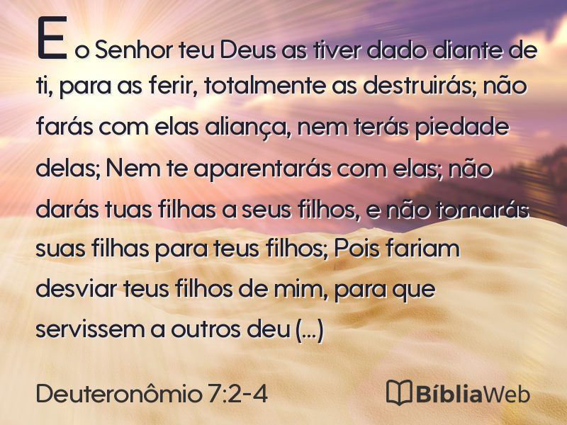 Deuteronômio 7:2-4 em imagem para compartilhar