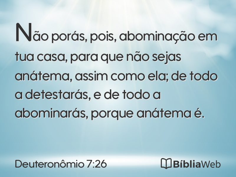 Deuteronômio 7:26 em imagem para compartilhar