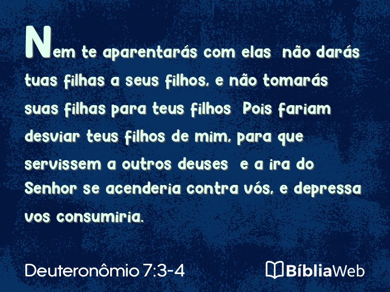 Deuteronômio 7:3-4 em imagem para compartilhar