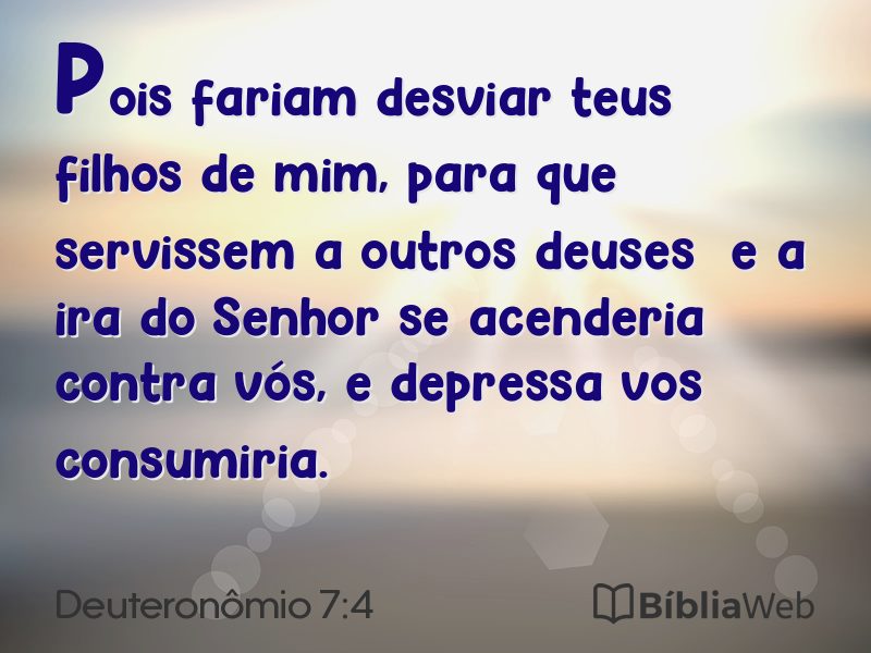 Deuteronômio 7:4 em imagem para compartilhar