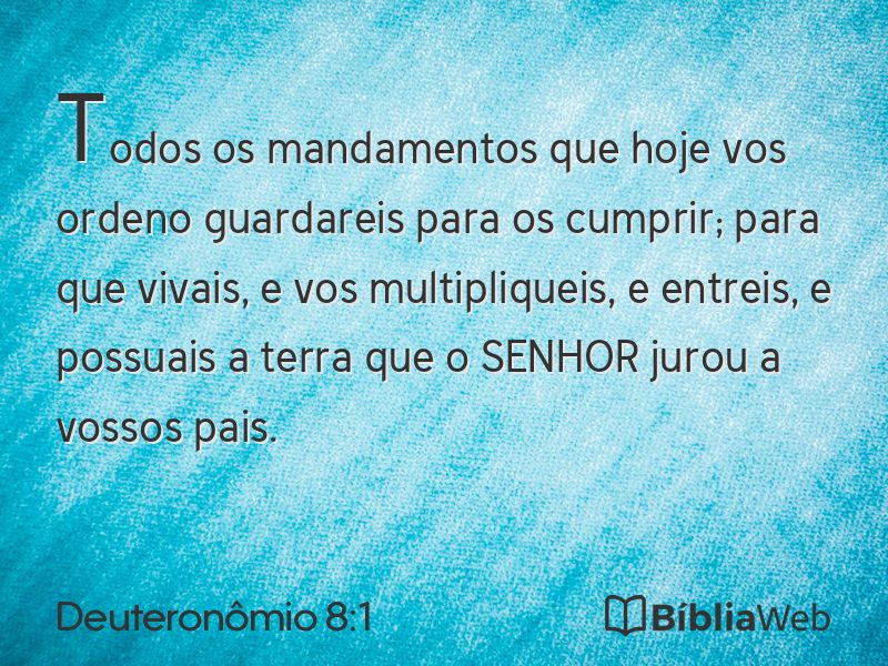 Deuteronômio 8:1 em imagem para compartilhar