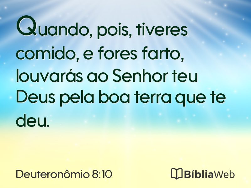 Deuteronômio 8:10 em imagem para compartilhar