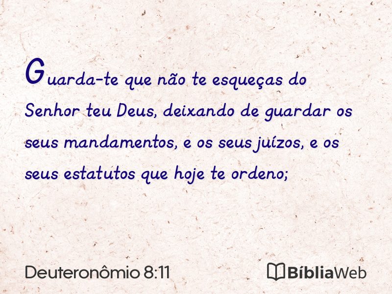 Deuteronômio 8:11 em imagem para compartilhar