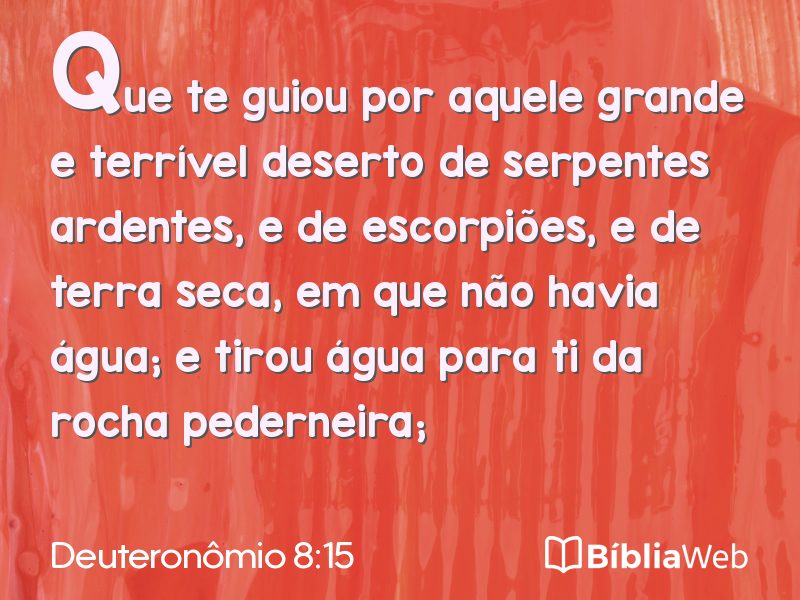Deuteronômio 8:15 em imagem para compartilhar