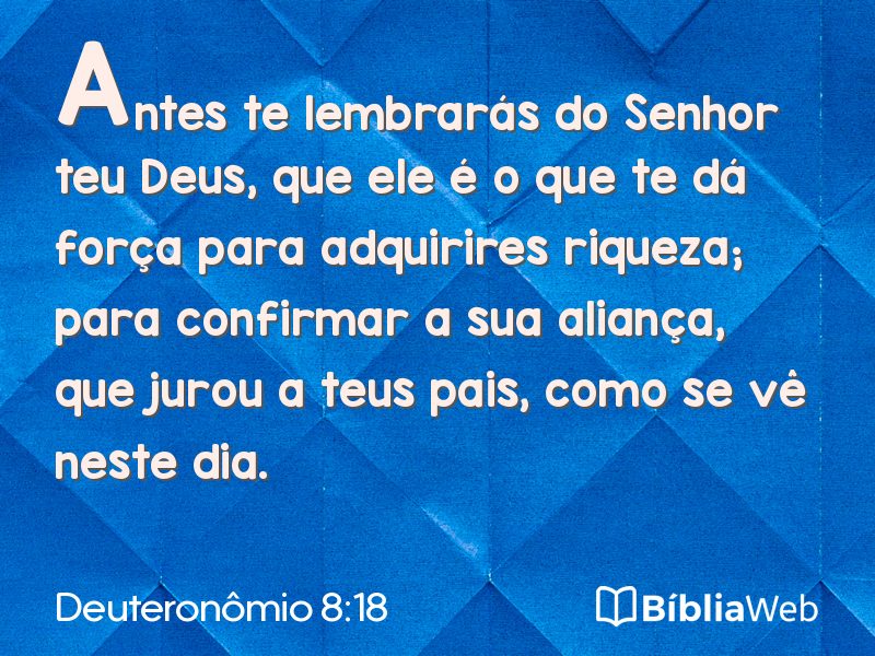 Deuteronômio 8:18 em imagem para compartilhar