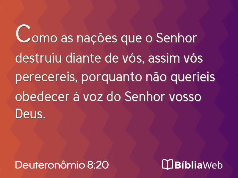 Deuteronômio 8:20 em imagem para compartilhar