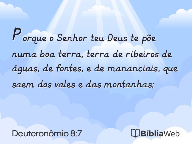 Deuteronômio 8:7 em imagem para compartilhar