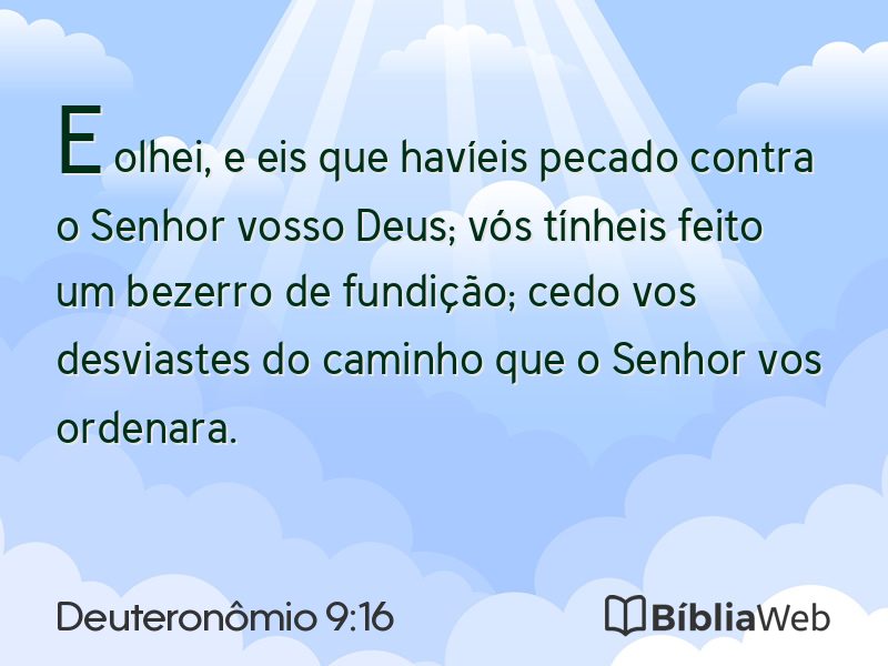 Deuteronômio 9:16 em imagem para compartilhar