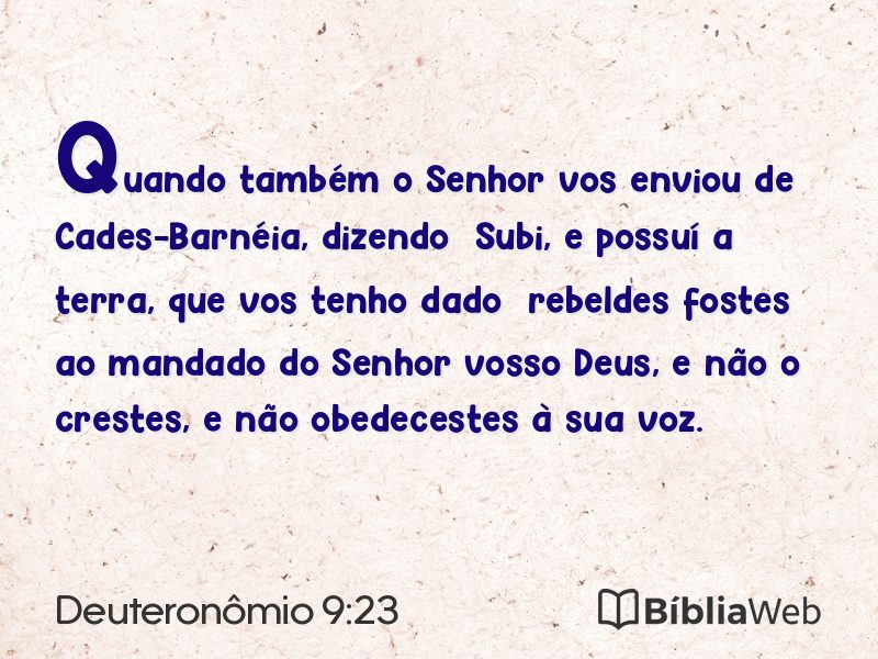 Deuteronômio 9:23 em imagem para compartilhar