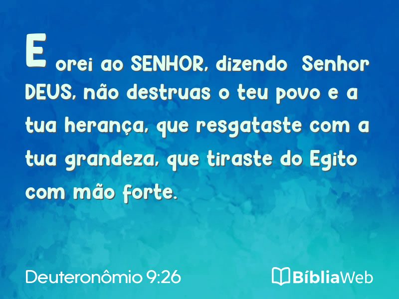 Deuteronômio 9:26 em imagem para compartilhar
