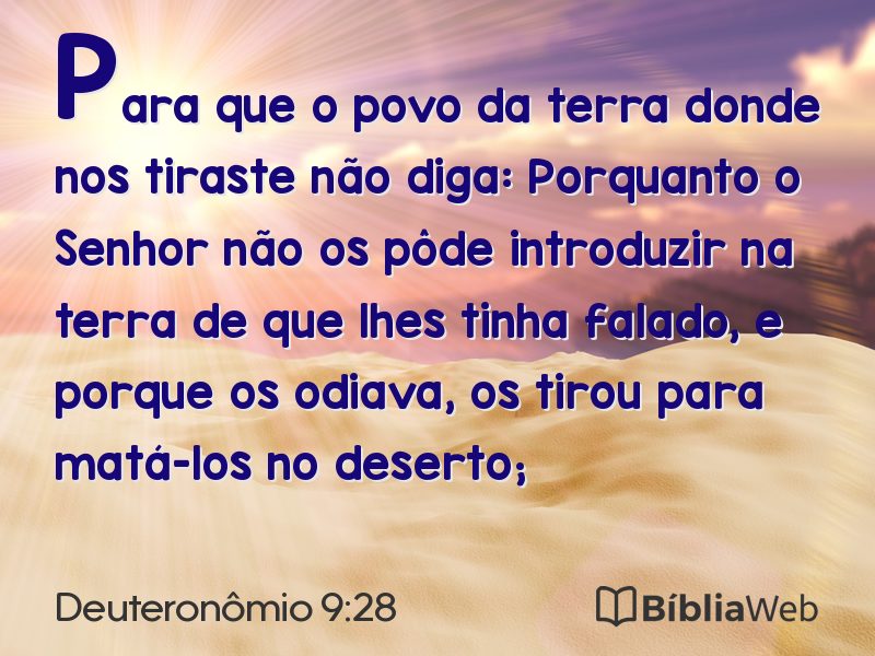 Deuteronômio 9:28 em imagem para compartilhar