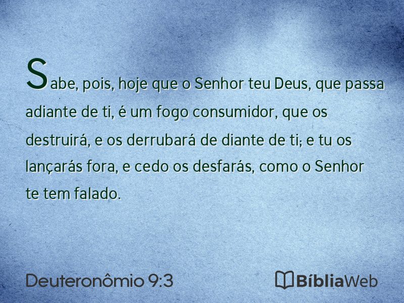 Deuteronômio 9:3 em imagem para compartilhar