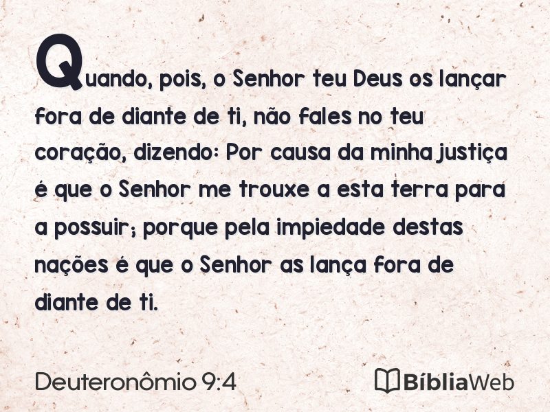 Deuteronômio 9:4 em imagem para compartilhar