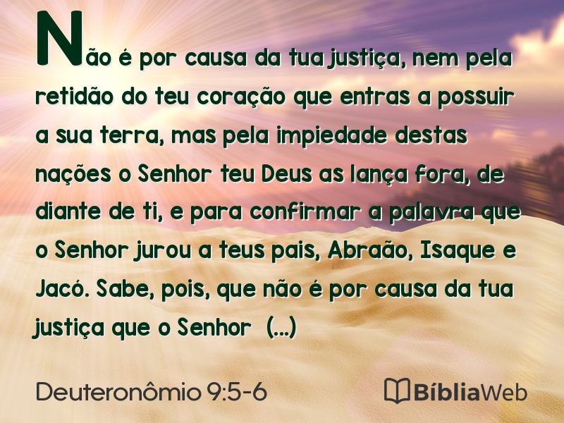 Deuteronômio 9:5-6 em imagem para compartilhar