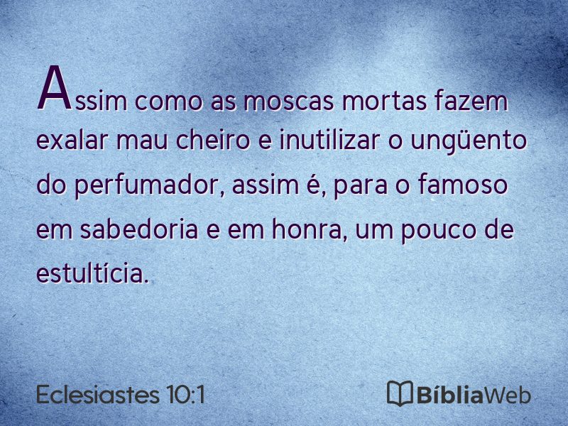 Eclesiastes 10:1 em imagem para compartilhar