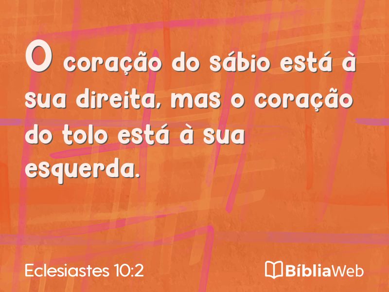 Eclesiastes 10:2 em imagem para compartilhar