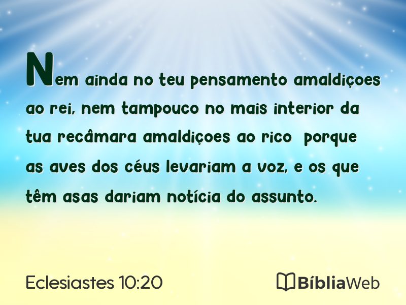 Eclesiastes 10:20 em imagem para compartilhar
