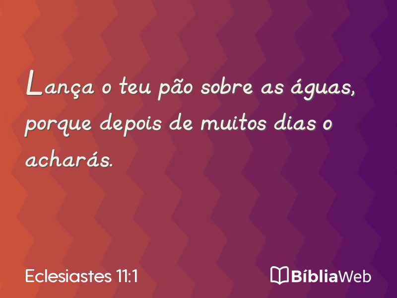 Eclesiastes 11:1 em imagem para compartilhar