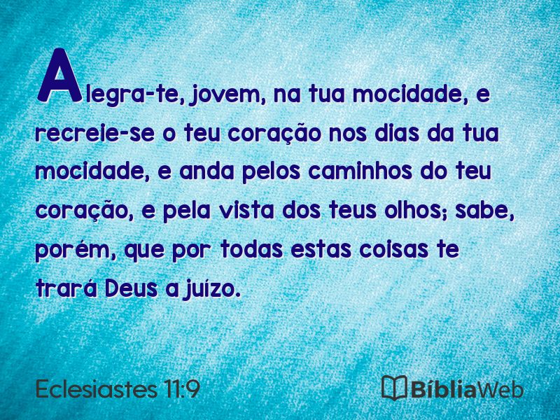 Eclesiastes 11:9 em imagem para compartilhar