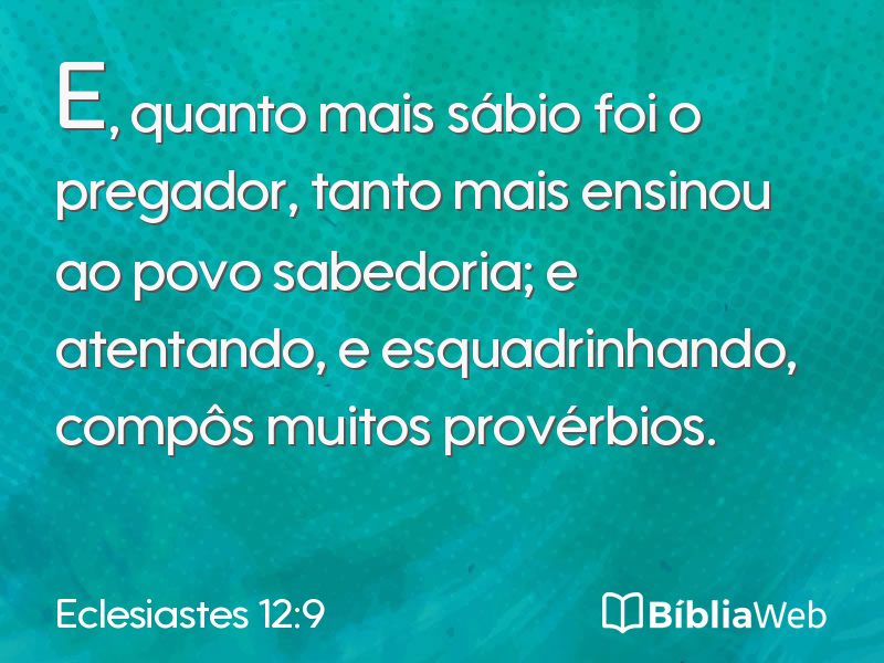 Eclesiastes 12:9 em imagem para compartilhar