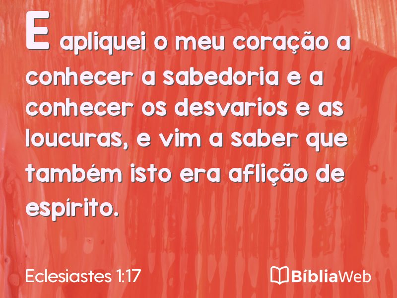 Eclesiastes 1:17 em imagem para compartilhar