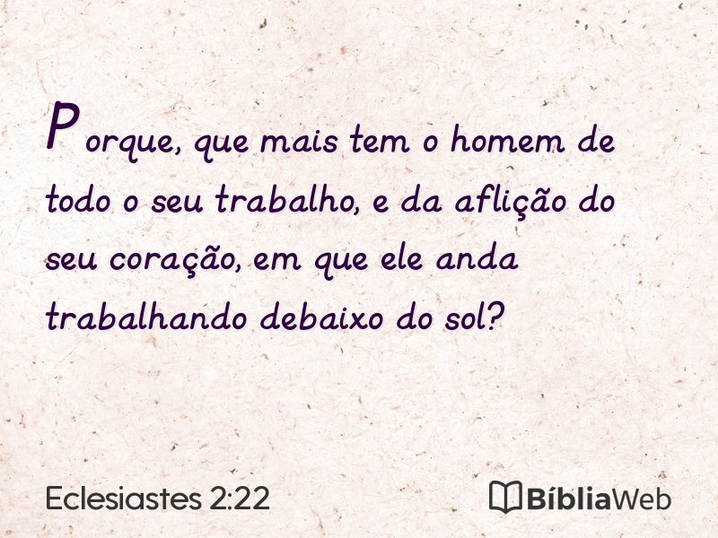 Eclesiastes 2:22 em imagem para compartilhar