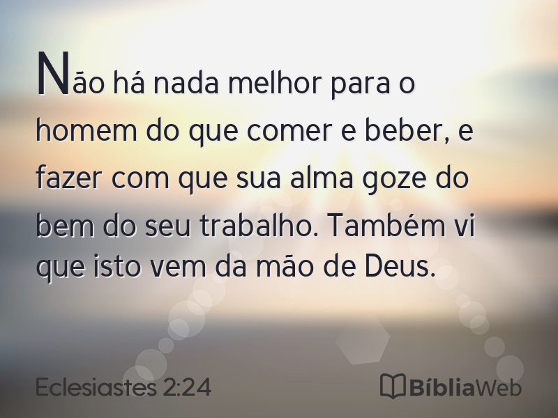Eclesiastes 2:24 em imagem para compartilhar