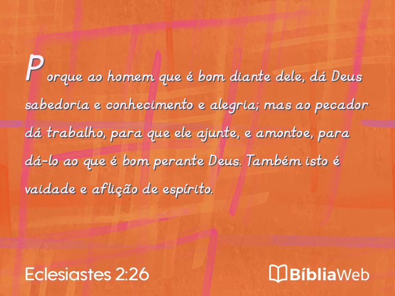 Eclesiastes 2:26 em imagem para compartilhar