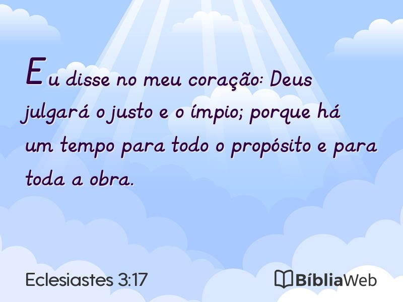 Eclesiastes 3:17 em imagem para compartilhar