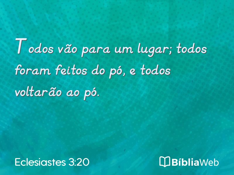 Eclesiastes 3:20 em imagem para compartilhar