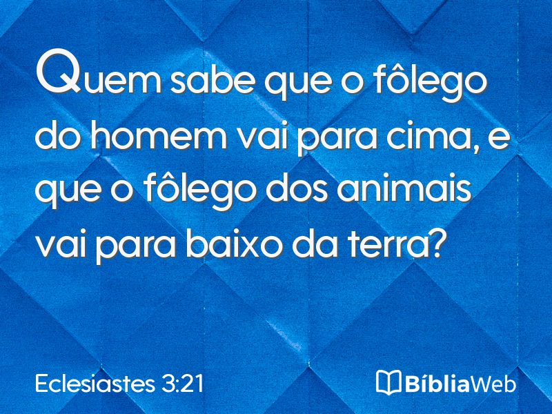 Eclesiastes 3:21 em imagem para compartilhar