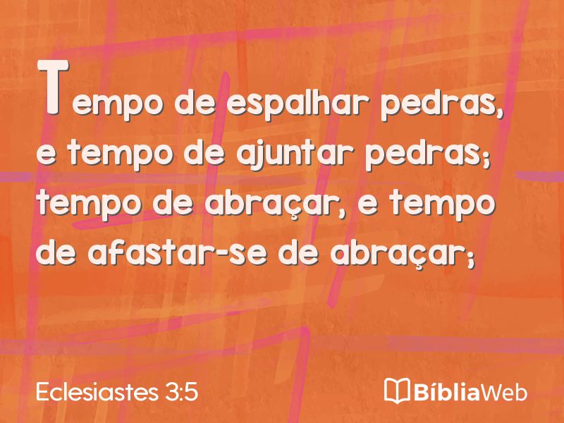 Eclesiastes 3:5 em imagem para compartilhar