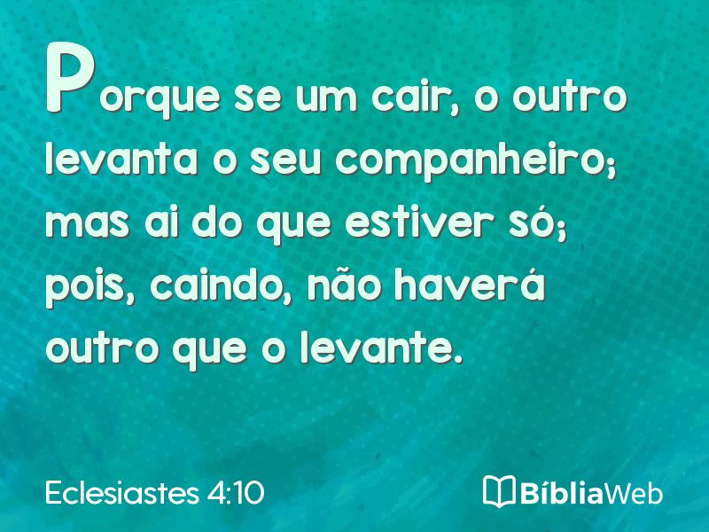 Eclesiastes 4:10 em imagem para compartilhar