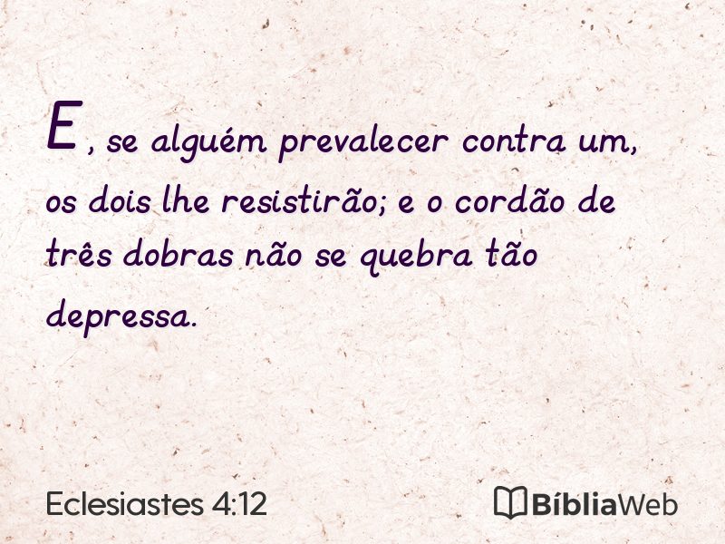 Eclesiastes 4:12 em imagem para compartilhar