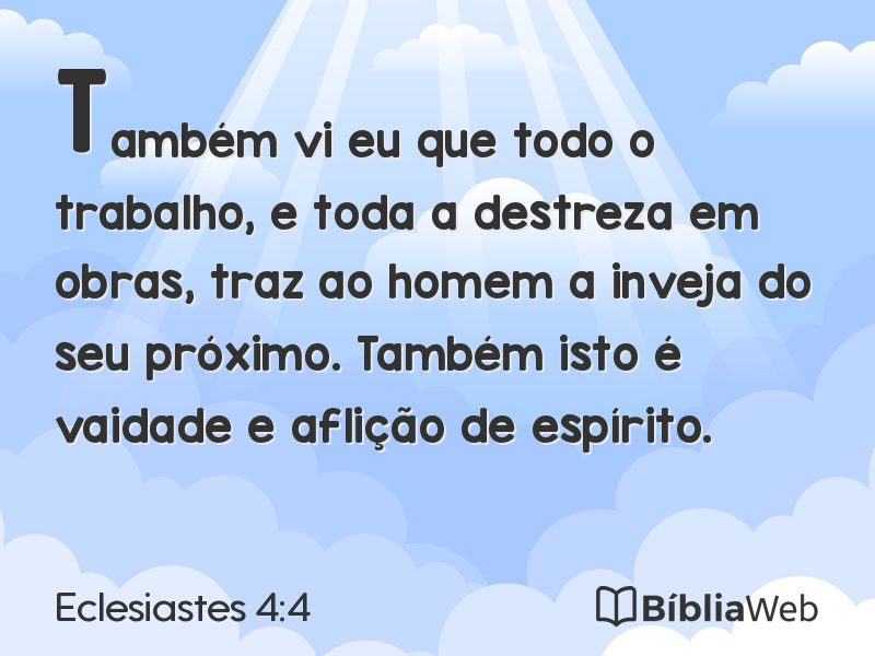 Eclesiastes 4:4 em imagem para compartilhar