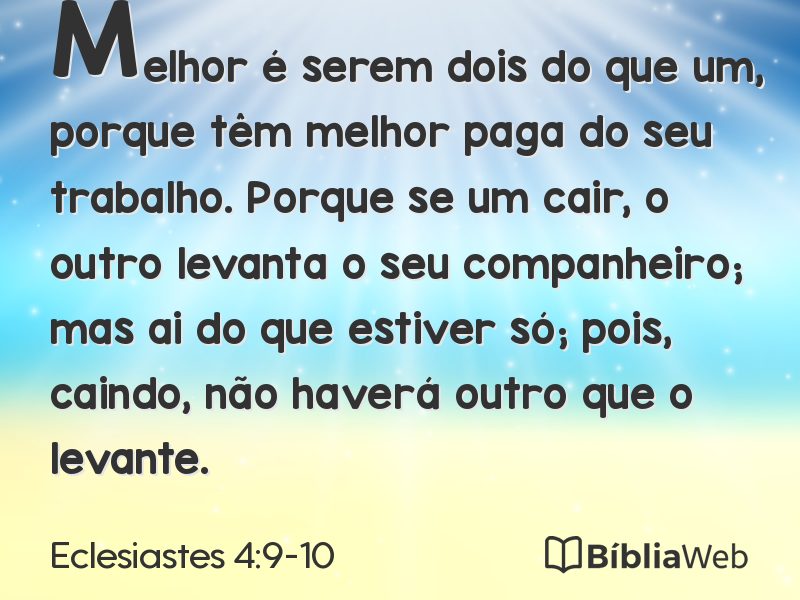 Eclesiastes 4:9-10 em imagem para compartilhar