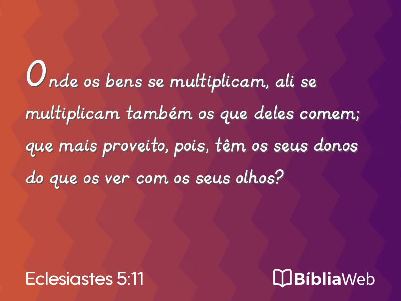 Eclesiastes 5:11 em imagem para compartilhar